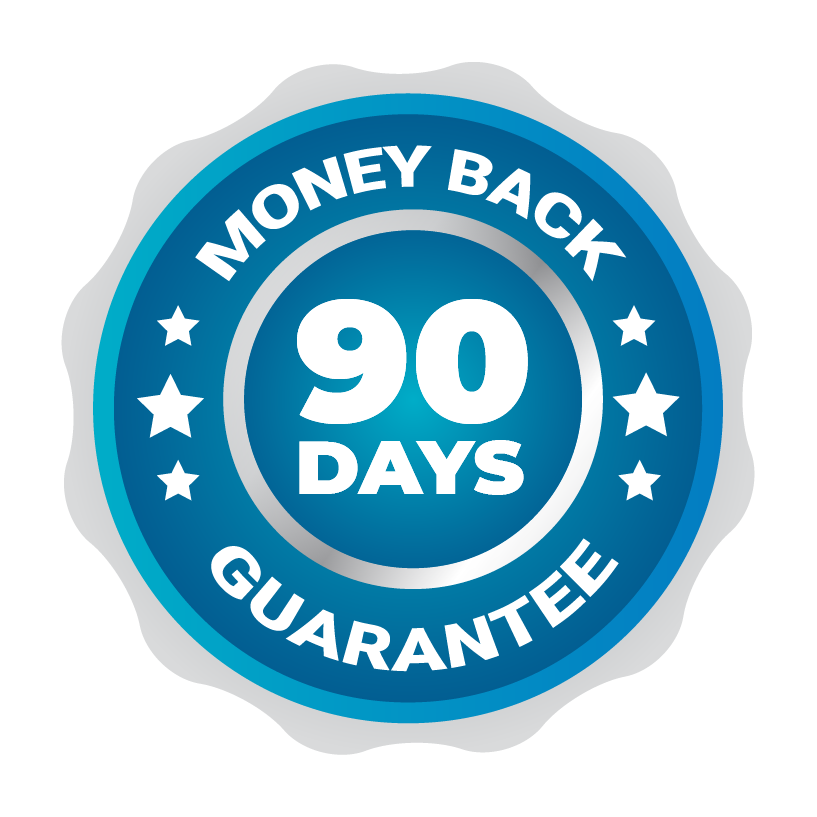 90-day money-back guarantee badge
